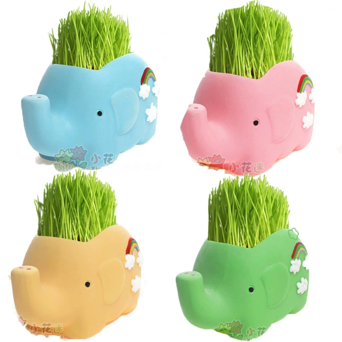 Печатный логотип Офисный Рабочий стол в горшке Crazy Bird Series (Слон) Ping An Elephant Grass Doll Оптовая продажа