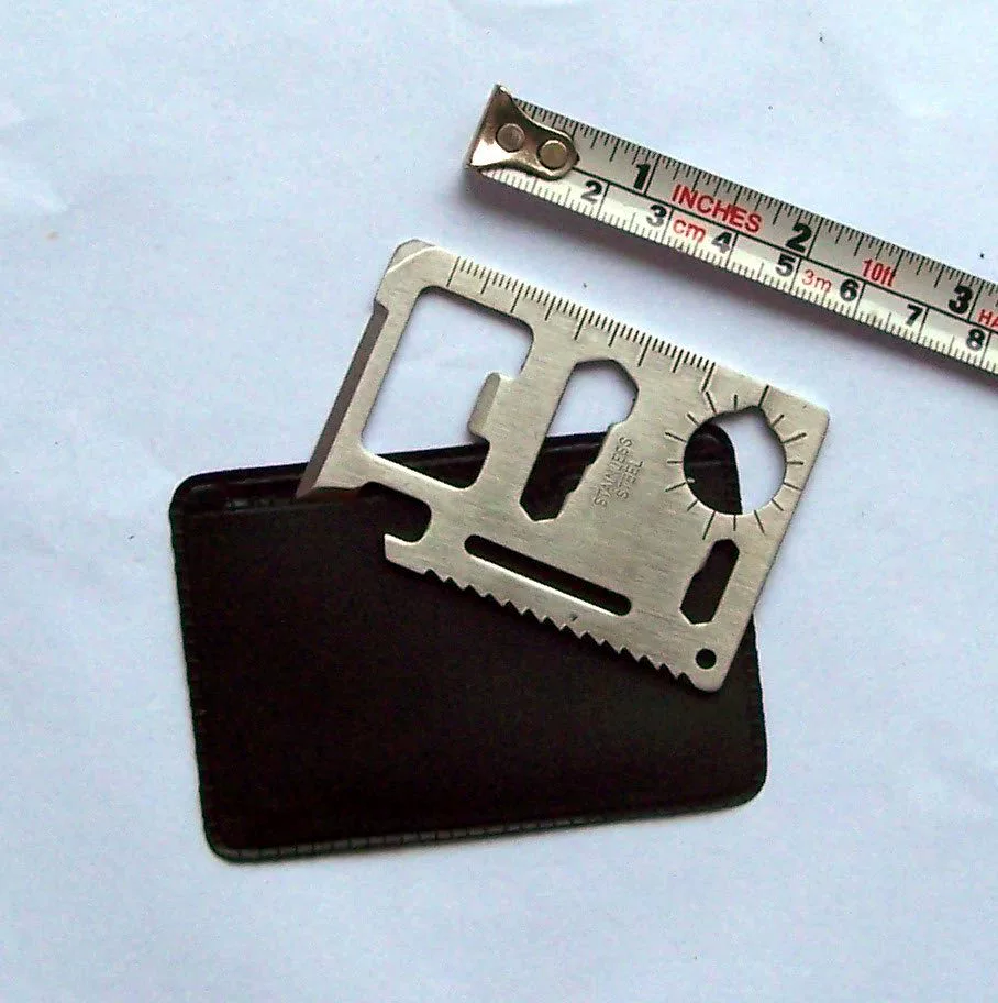 Инструмент карты нож Ультра-тонкий маленький легко отправить черный кожаный чехол