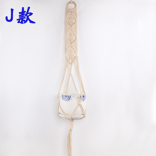 Horticulture green plant pots jute rope hanging nets pot hanging mesh baskets hanging baskets woven fine jute ropes