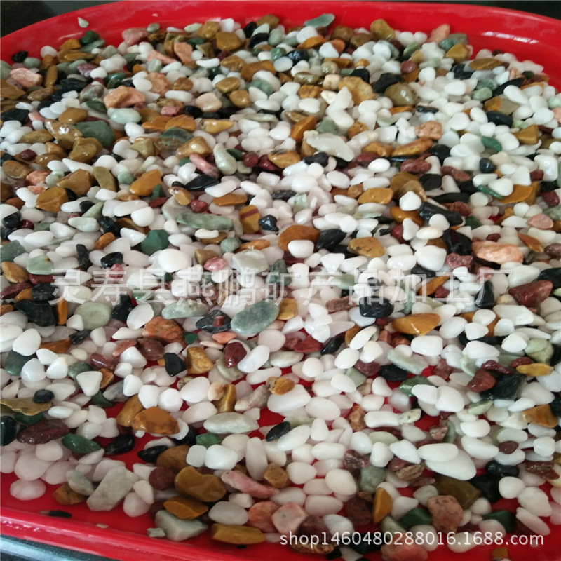 供应园艺五彩水洗石子鱼缸盆景彩石子地面水洗胶粘石