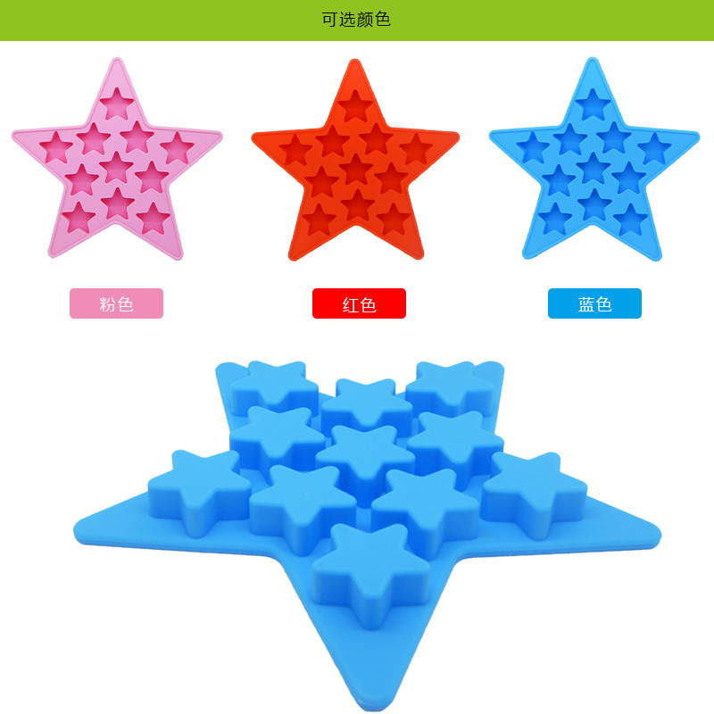 Estrella de cinco puntas molde de pastel molde epoxi de silicona caja de hielo de grado alimenticio herramienta creativa para hornear molde de hielo cubo de hielo