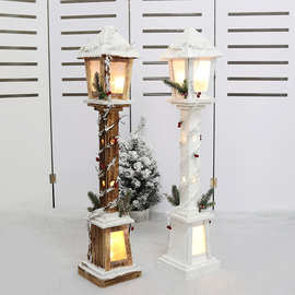 圣诞节装饰品木质发光路灯大型摆件酒店商场大堂门迎摆饰场景布置