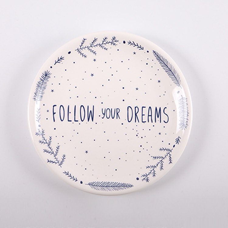 Grey Building Creative Western Food Plate Simple Household Cake Breakfast Plate Hotel Ceramic Tableware Restaurant Dishes and Dishes Set