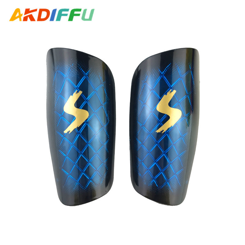 Aikedifei 7028 # patrón de diamante transparente protector de la pierna de inserción de color de fútbol Shin Guard protección anticolisión