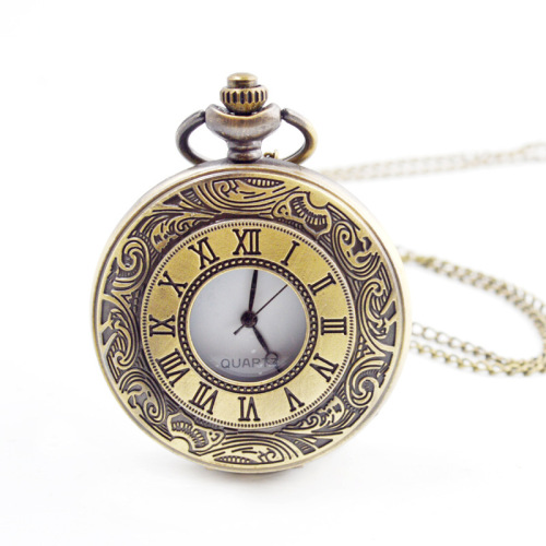 Boshiya quartz pocket watch wholesale pastoral style retro Roman hollow pocket watch men's and women's clothing accessories quartz watch