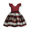Children's red evening dress, small princess costume, skirt, suitable for import, children's clothing, European style