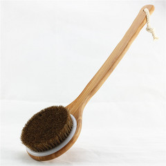 Factory Direct Selling Extra Long Bamboo Bent Handle Boar Bristle Brush Horsehair Original Bristle Shower Scrub Back Brush Scrub Shower Bath Brush