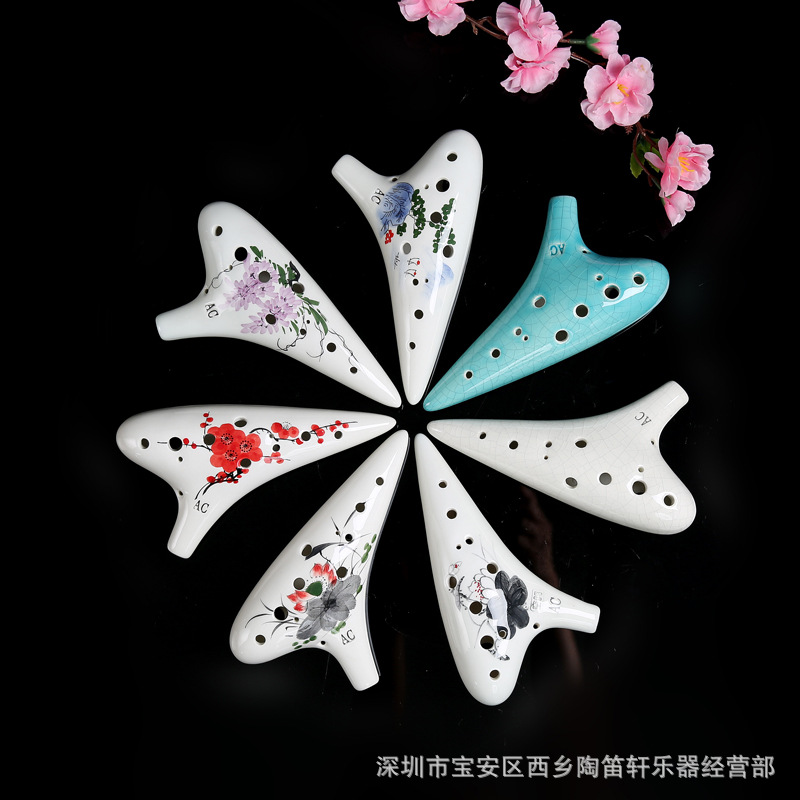 Instrumentos musicales al por mayor 12-hole Alto C Tune Ocarina adecuado para la escuela piano principiantes aprendizaje calidad es buena