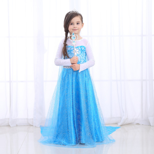 Frozen dress Elsa Queen Elsa dress children's clothing children's girls dress summer and autumn Elsa princess dress