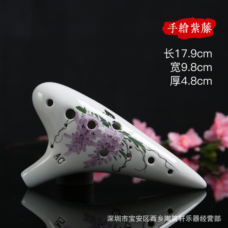 Instrumentos musicales al por mayor 12-hole Alto C Tune Ocarina adecuado para la escuela piano principiantes aprendizaje calidad es buena