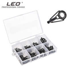 27925 [Black Multi-Size Sea Rod Guide Ring Set, 80-Piece Boxed] Stainless Steel & Ceramic Lure Fishing Line Guides