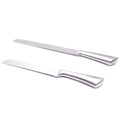 All stainless steel bread serrated knife with horseshoe handle, coarse-toothed cake knife, 8-inch, 10-inch toast knife