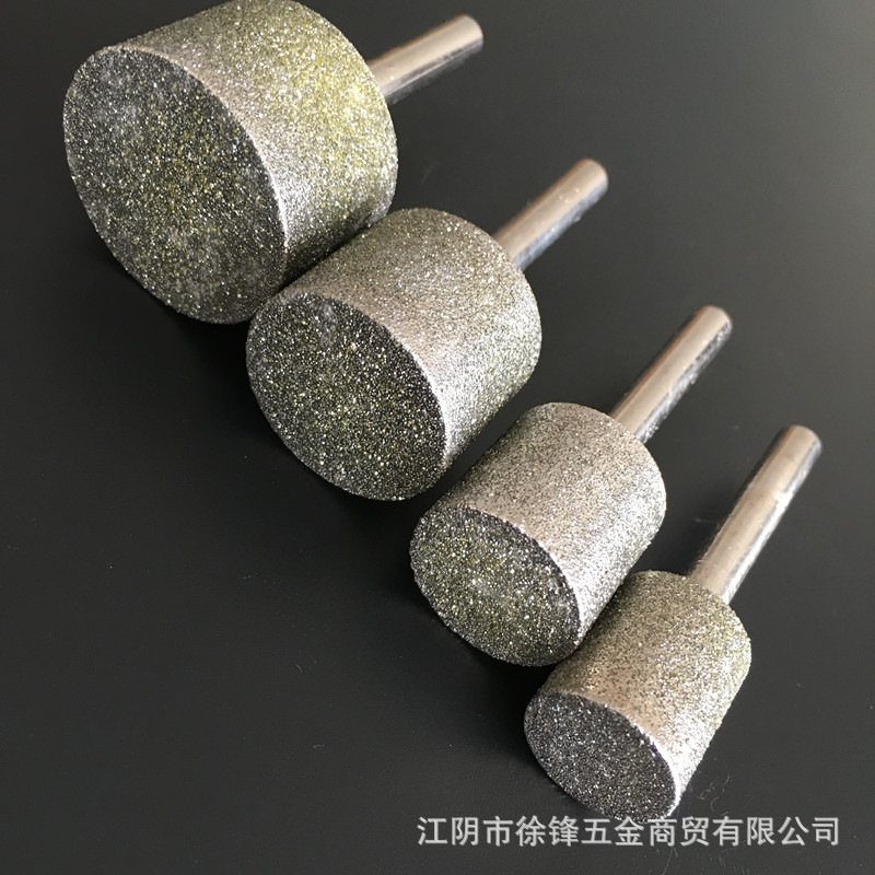 Cabeza de molienda de diamante Barra de molienda de aleación cilíndrica 60 malla gruesa arena mango 6mm metal piedra molienda talla 6010