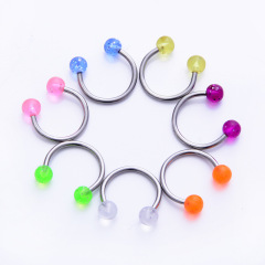 Eurasian popular piercing accessories, sparkling nose ring, nipple ring, acrylic ball C-shaped earrings, navel ring, small wholesale