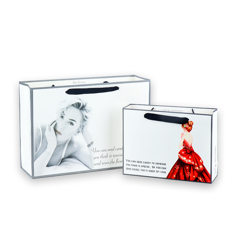 情人节厂家现货 礼品袋纸袋 美女手提袋 服装袋 购物袋 礼物袋