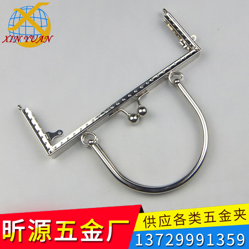 生产手袋箱包五金铁线铰手挽囗金，箱包夹皮包夹现货包包配件