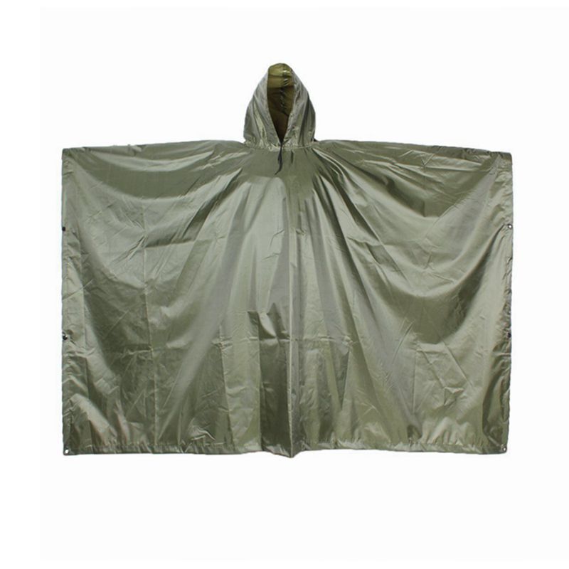 American Amazon ebay square poncho nylon silicone rubber raincoat army green olive green rainproof cloak American Amazon ebay square poncho nylon silicone rubber raincoat army green olive green rainproof cloak