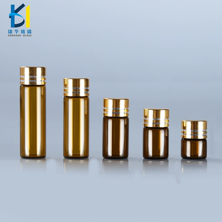 Стеклянный винт подводн-упаковывая бутылку масла управлением коричневого цвета бутылки 2 МЛ3 мл небольшого образца небольшую с бутылкой управлением крышки серебра крышки золота