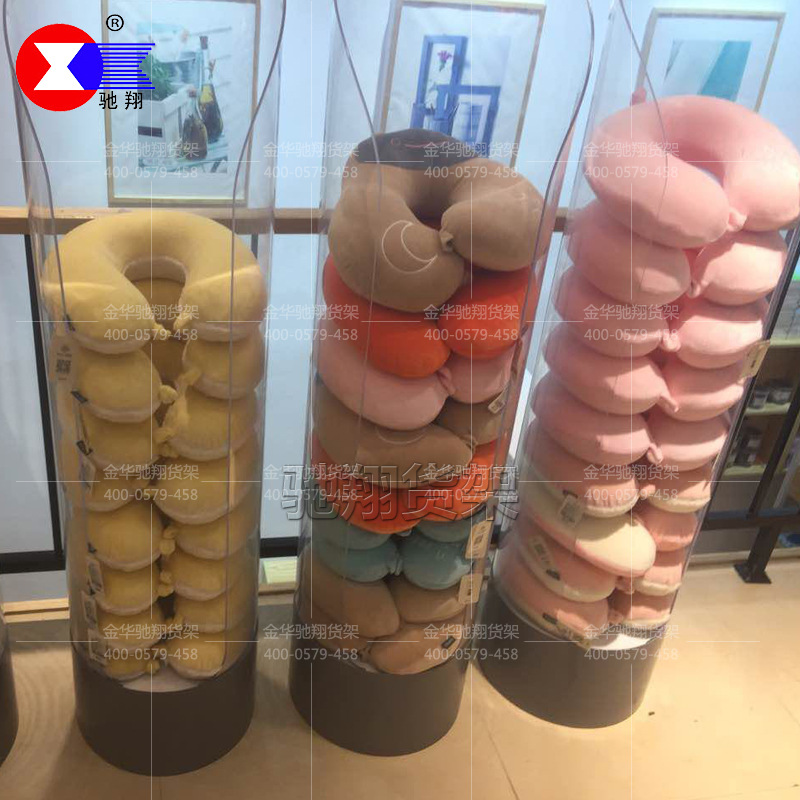 新款亚克力U型枕陈列架 颈枕柜透明亚克力架飞机头枕展示柜