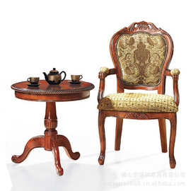 欧式餐椅 实木/橡木椅子 书桌扶手椅 麻将酒店咖啡椅 休闲椅