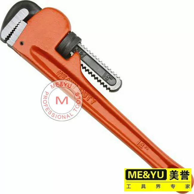 长期供应 M-16040美式水管钳 手动工具管子扳手 光柄重型水管钳