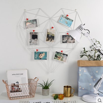 ins Grid Photo Wall Simple Modern Wrought Iron Photo Frame Hanging Wall Storage Iron Frame Clip Hanging Photo Wall Decoration ins Grid Photo Wall Simple Modern Wrought Iron Photo Frame Hanging Wall Storage Iron Frame Clip Hanging Photo Wall Decoration