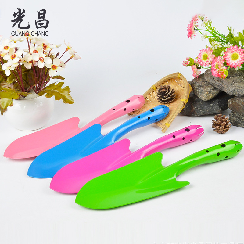 迷你彩色园艺小铁铲工具 便携式植物松土小铲锹 迷你种花工具圆铲