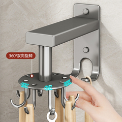 Rotating hook spatula corner punch-free wall-mounted storage corner hanging rack shovel spoon storage rack