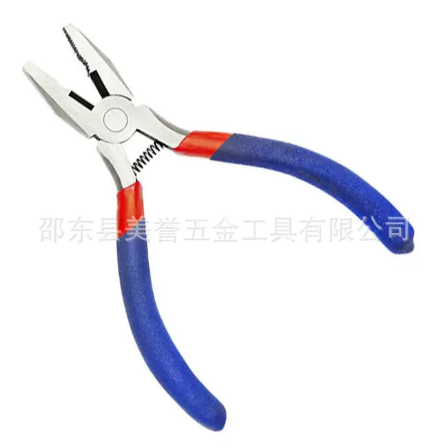 4.5寸粘塑仿锻迷你尖嘴钳钢丝钳斜口钳  家用手动工具 小五金工具