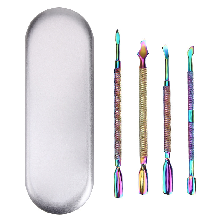 Exfoliating rainbow double-sided manicure tools set for manicure…