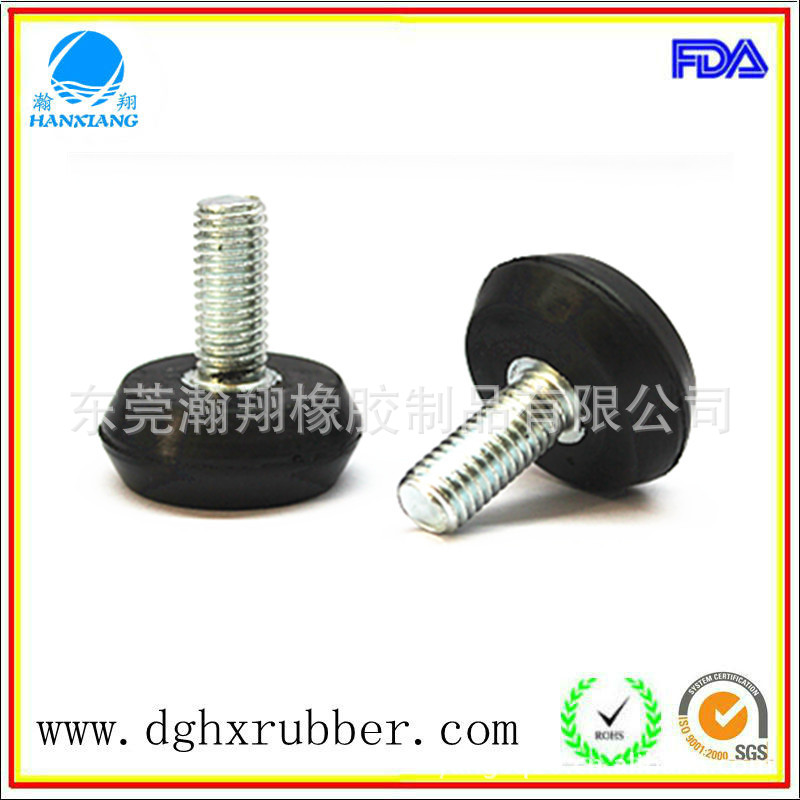 单头螺丝橡胶脚垫 防滑缓冲垫 五金包胶加工