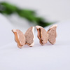 Earrings stainless steel, small accessory, simple and elegant design, light luxury style, wholesale