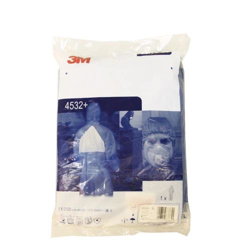 3M4532 + Blue Hooded Coverall with Anti-Radiation, Particle-Resistant, Chemical Protection, Spray, Dust-Proof Coverall