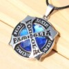 Retro metal sapphire fashionable pendant, European style