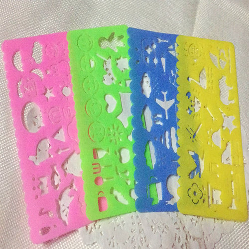 Multifunctional multi-function painting ruler cartoon DIY handmade painting template ruler learning supplies manufacturer direct sale