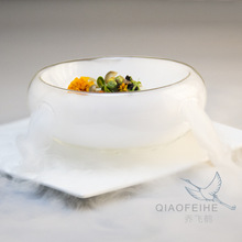 透明双层玻璃碗酒店创意个性 餐具冷菜碗水果沙拉碗可用于微波炉