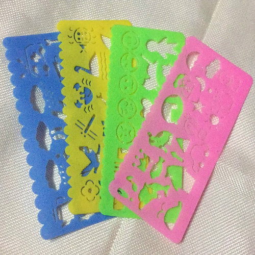 Multifunctional multi-function painting ruler cartoon DIY handmade painting template ruler learning supplies manufacturer direct sale