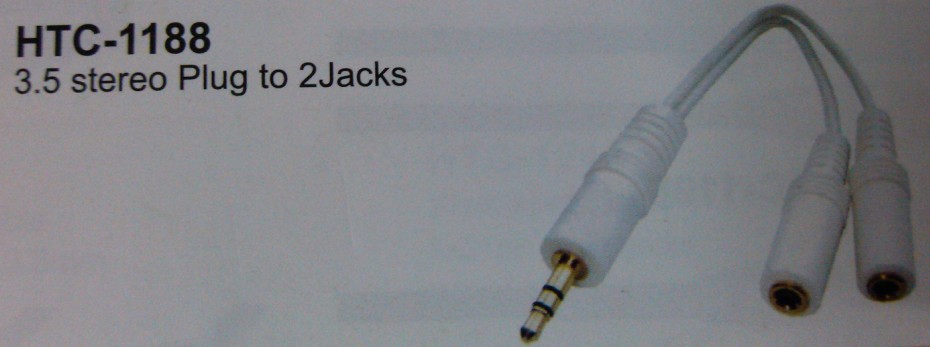 厂家供应3.5立体声转2个3.5母，3.5三芯转2个3.5，3.5金属耳机线