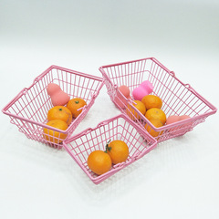 国境を越えたアマゾン少女心ピンクの買い物かご化粧品収納かご収納枠写真背景道具バッチ