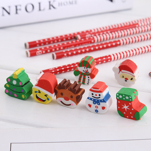 Christmas Pencil Stationery Set for Primary School Students Prize Supplies Cartoon Pencils
