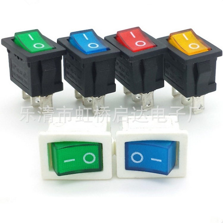 厂家供应;船形开关系列/KCD1-101/两脚电源开关 带灯3脚翘板开关