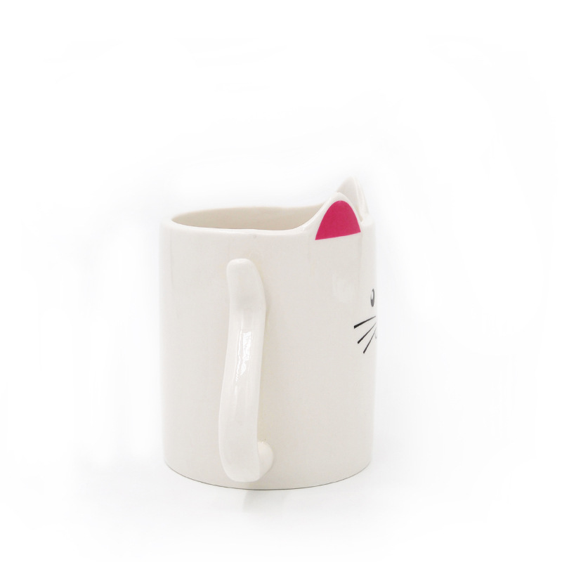 Taza del gato creativo pintado a mano animal Taza de cerámica taza pareja taza de agua Linda personalidad taza de café en forma de gato