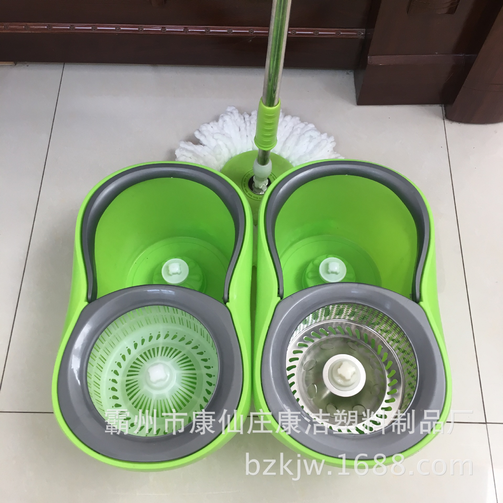 小蛮腰厂家批发不锈钢拖把杆拖把桶套装家用清洁一拖净旋转拖把桶