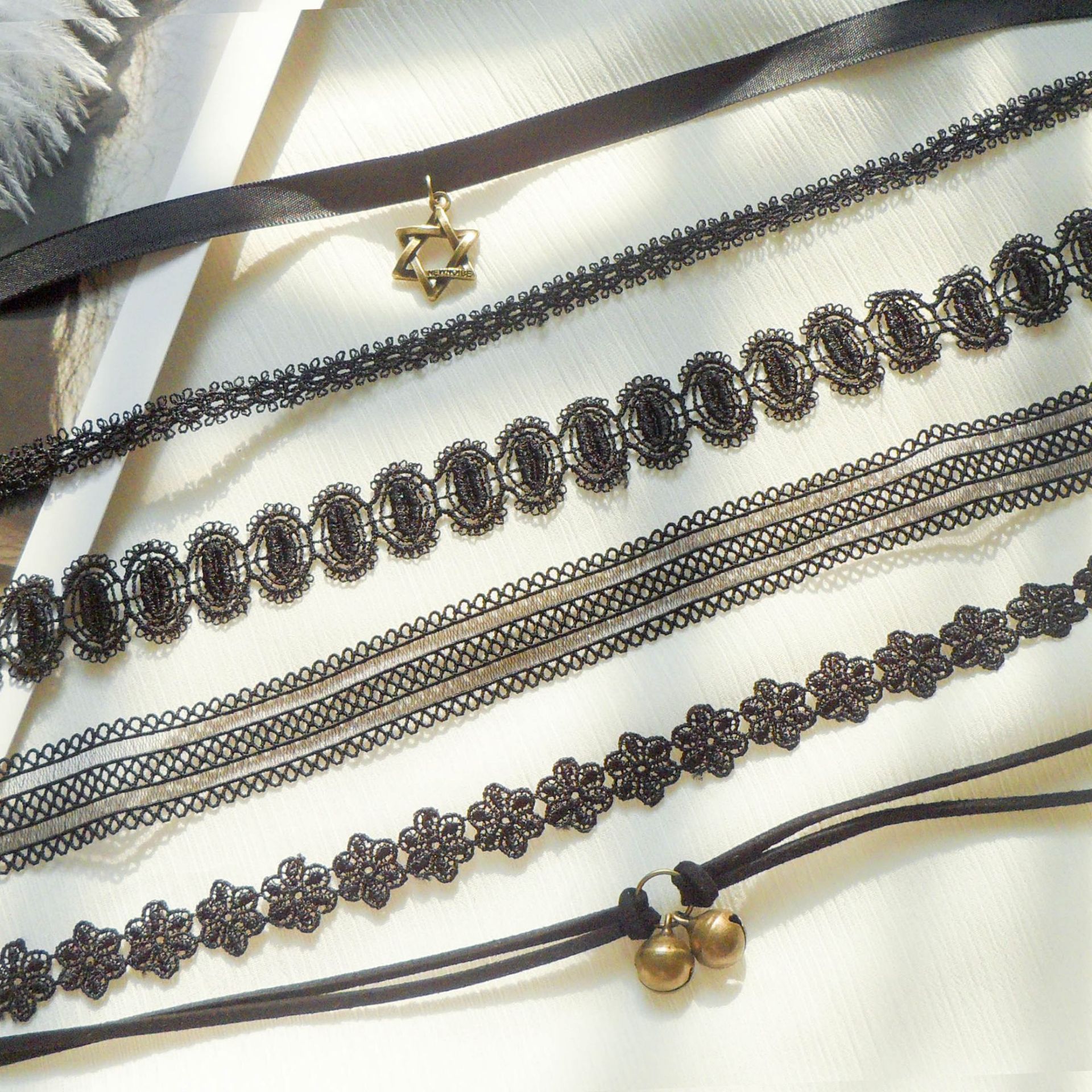 Collier ras-de-cou court noir sexy en dentelle, style gothique, collection européenne et américaine 2026, vente en gros_voghion.com
