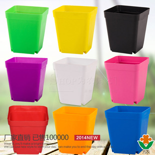 Colorful succulent plant plastic flower pot seedling pot small succulent pot small square pot tray plate color Square large small black square