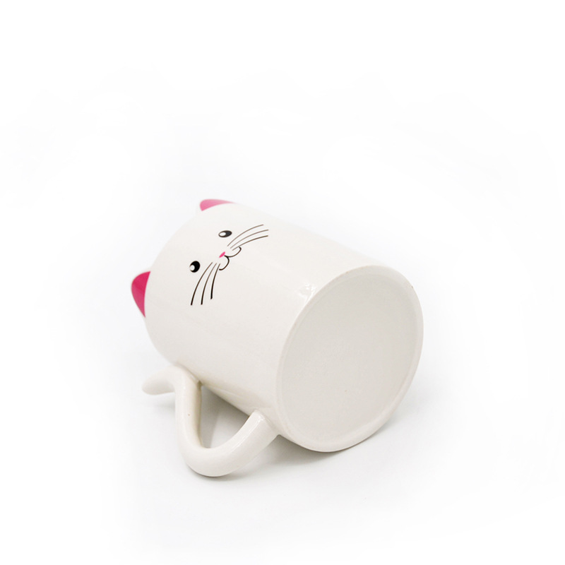 Taza del gato creativo pintado a mano animal Taza de cerámica taza pareja taza de agua Linda personalidad taza de café en forma de gato