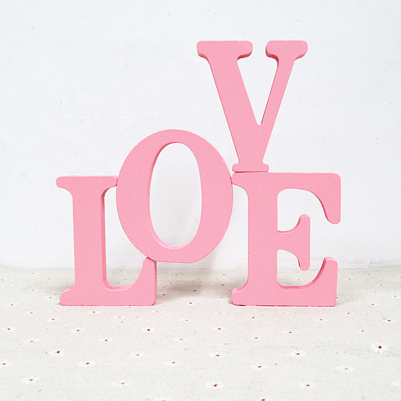 Factory Direct Sales Wooden 26 English Letters Wedding Props Wooden English Letters Love Ornaments