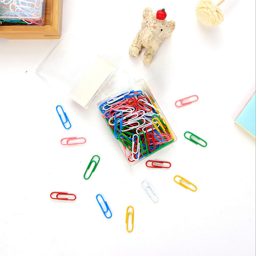 Plastic Pin Wholesale Bulk Colorful Plastic Coated Pins Bonded Pins Office Supplies 28mm Paperclip