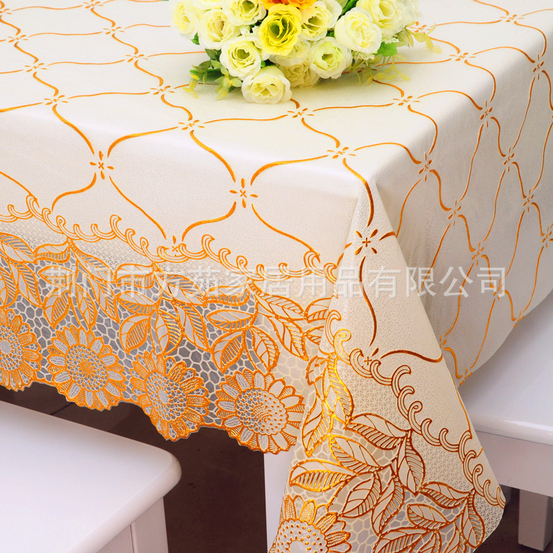 Mantel de estilo europeo impermeable a prueba de aceite anti-escaldado tela de mesa sala de estar hogar rectangular mesa de café mantel de plástico en stock al por mayor