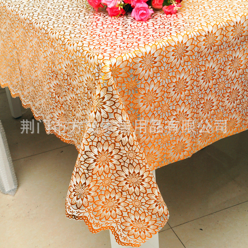 Mantel de estilo europeo impermeable a prueba de aceite anti-escaldado tela de mesa sala de estar hogar rectangular mesa de café mantel de plástico en stock al por mayor